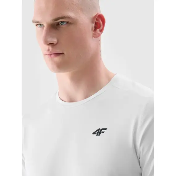 4F koszulka męska treningowa z wykończeniem szybkoschnącym 4FWMM00TFTSM1830 biały