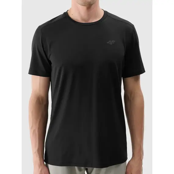 4F koszulka męska treningowa z wykończeniem szybkoschnącym 4FWMM00TFTSM1830 czarny