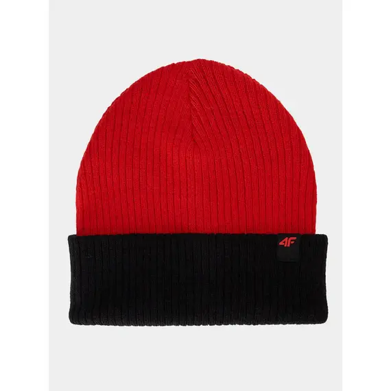 4F czapka o prążkowanym splocie 4FJWAW25ACAPM600 czerwony