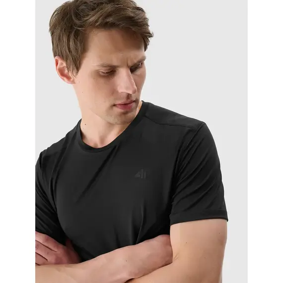 4F koszulka męska treningowa z wykończeniem szybkoschnącym 4FWMM00TFTSM1830 czarny