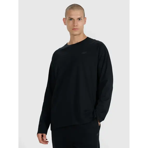 4F koszulka z długim rękawem męska longsleeve 4FWAW25TLONM474 czarny
