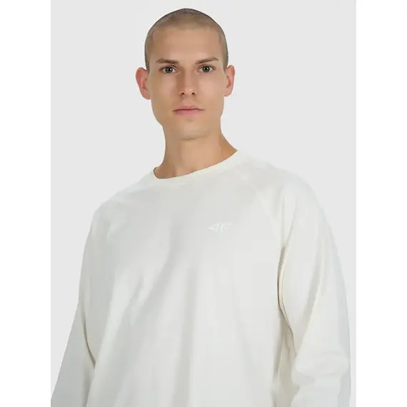 4F koszulka z długim rękawem męska longsleeve 4FWAW25TLONM474 biały