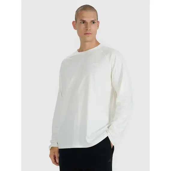 4F koszulka z długim rękawem męska longsleeve 4FWAW25TLONM474 biały