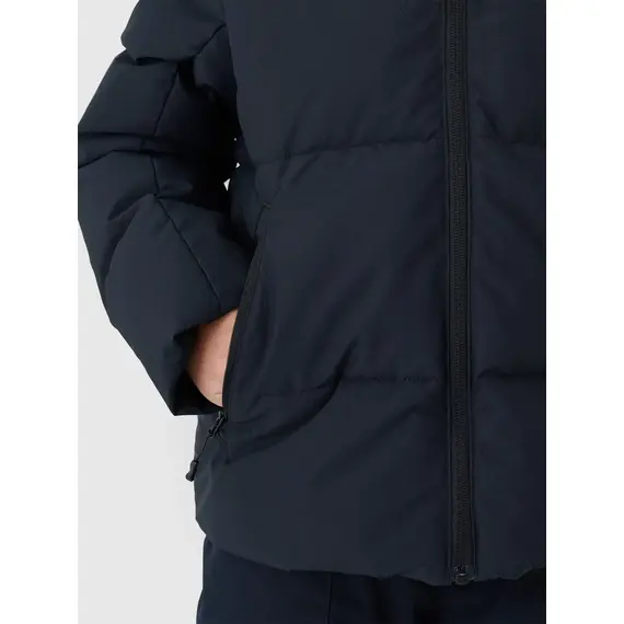 4F kurtka puchowa chłopięca pikowana narciarska 4FJWAW25TTJAM0822 czarny